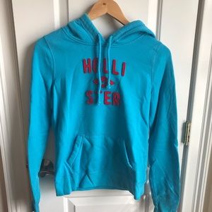 Blue hollister logo hoodie